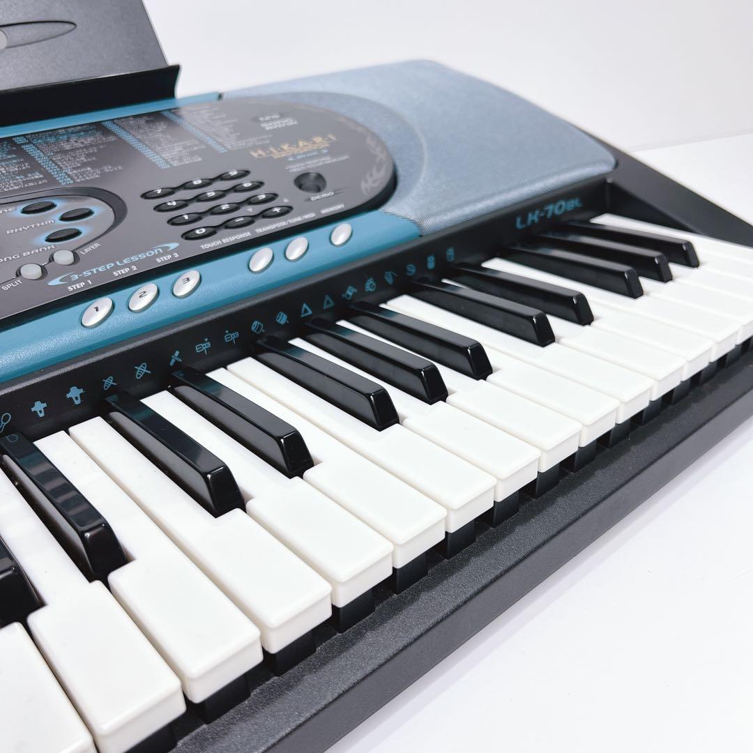 【美品・動作品】 CASIO 光ナビゲーション キーボード LK-70 BL