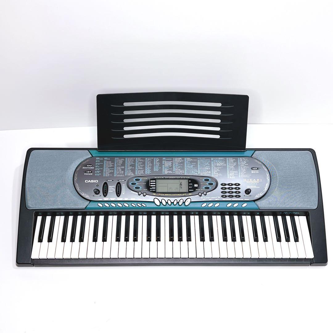 【美品・動作品】 CASIO 光ナビゲーション キーボード LK-70 BL
