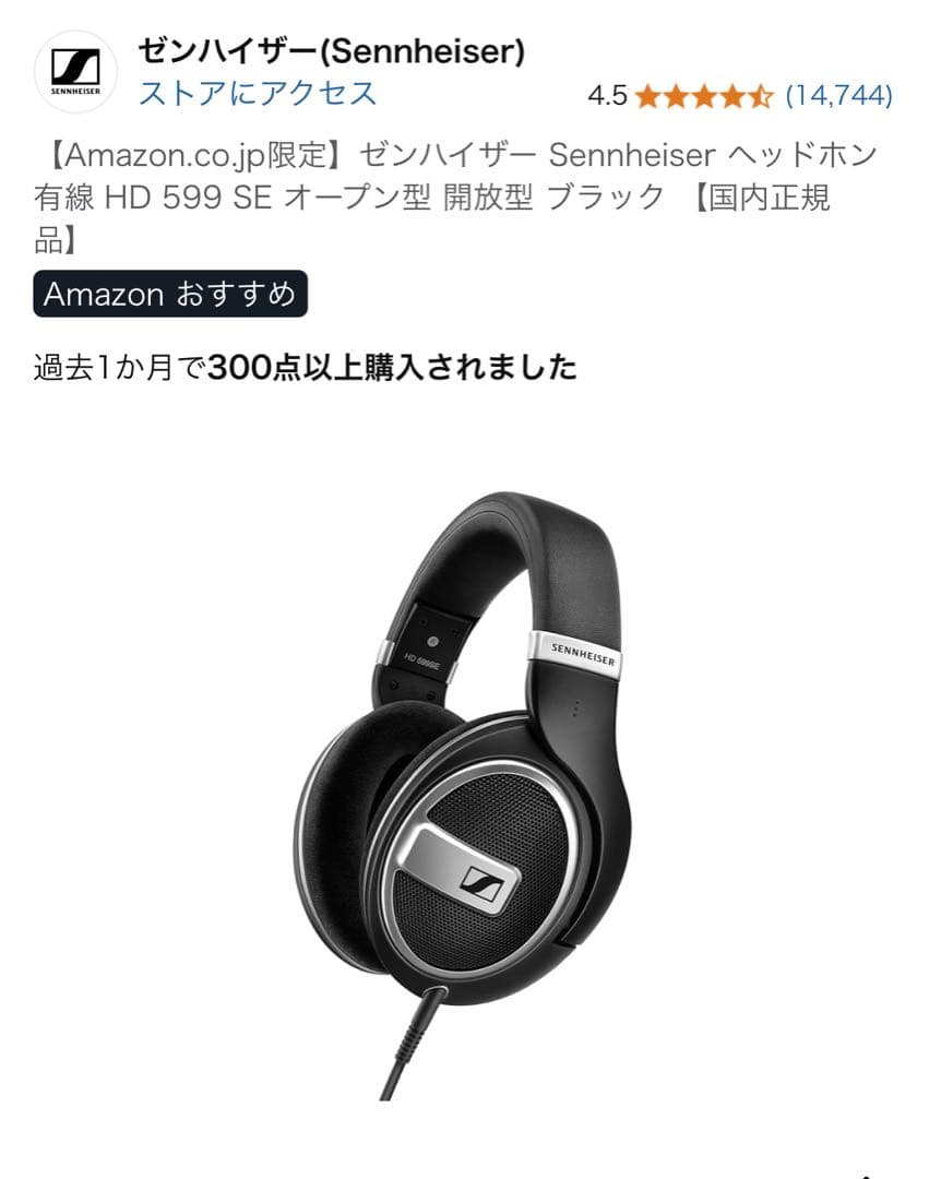 Sennheiser HD 599 SE ヘッドホン 新品