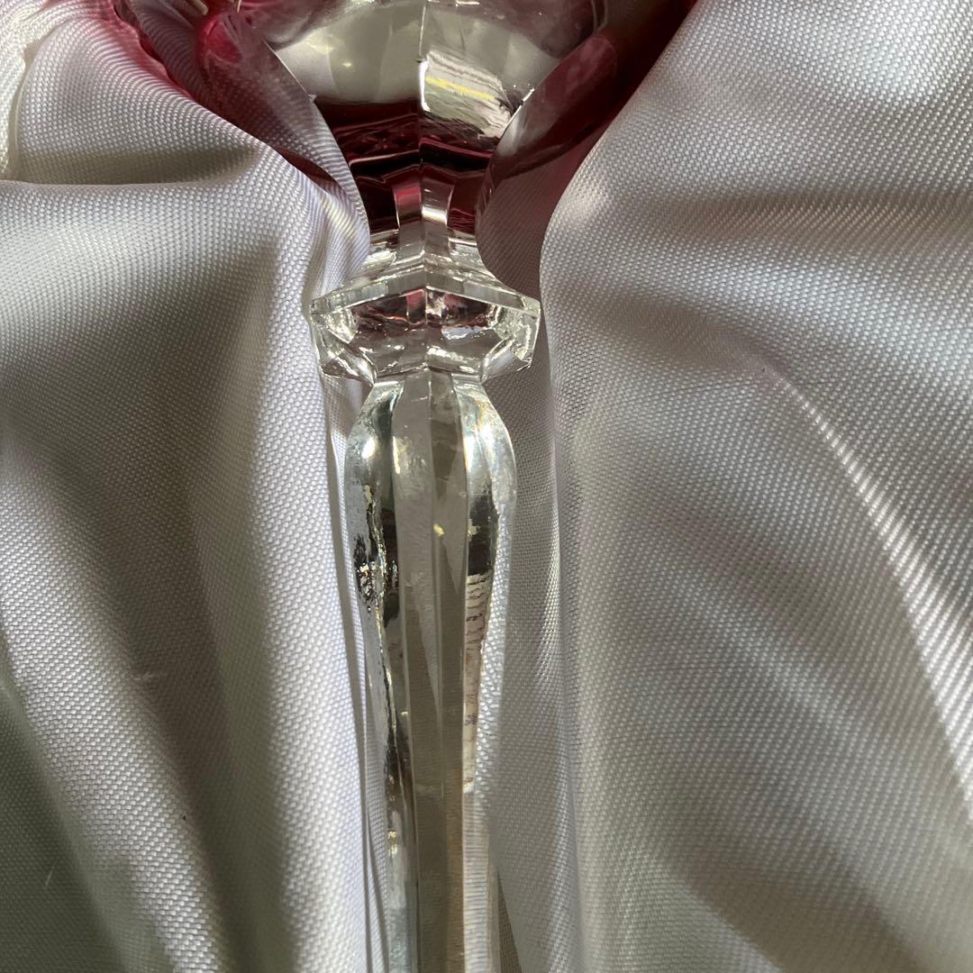 のわ　旧東独製　カメイガラス　被せ切子　クリスタルドナウ　ペアグラス