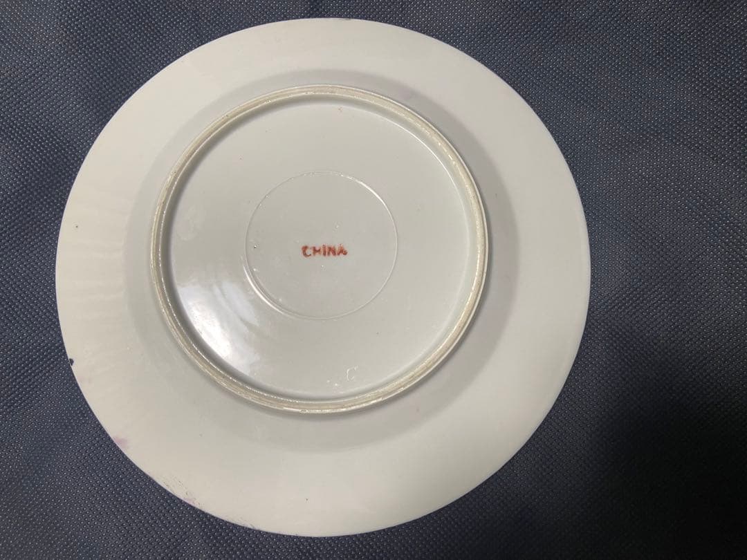 中国古美術品　清の時代　粉彩金彩花鳥文皿　本物保証