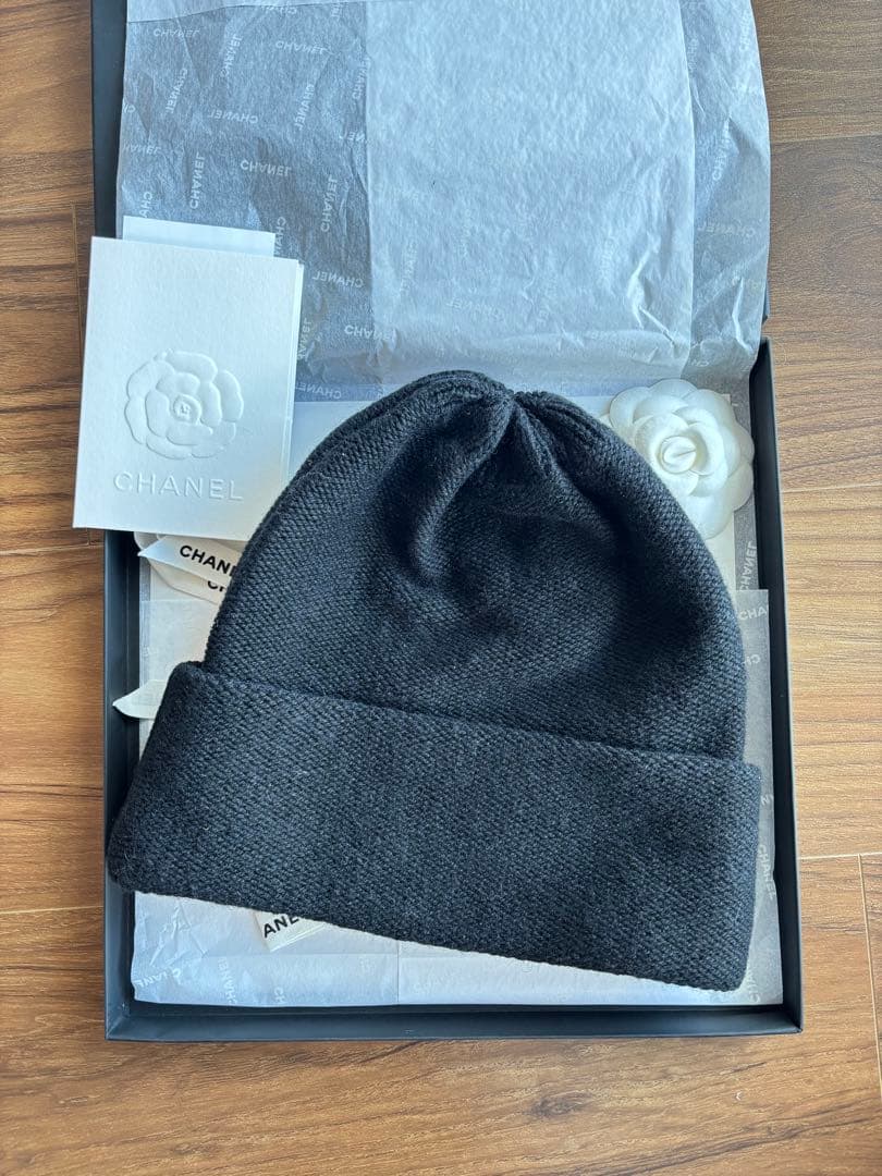 シャネル　ニットキャップ　ロゴニット帽　新品同様