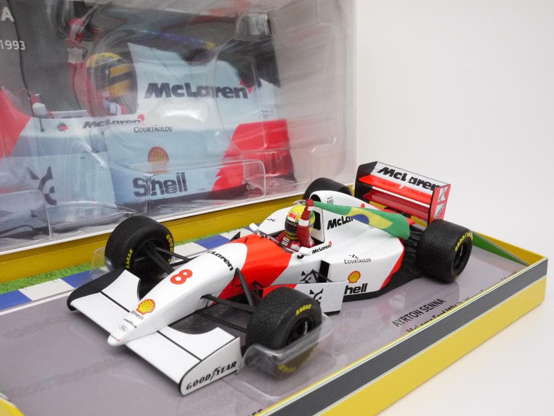 kuusプロフィ重要 1/18 マクラーレン MP4/8 A.セナ 国旗