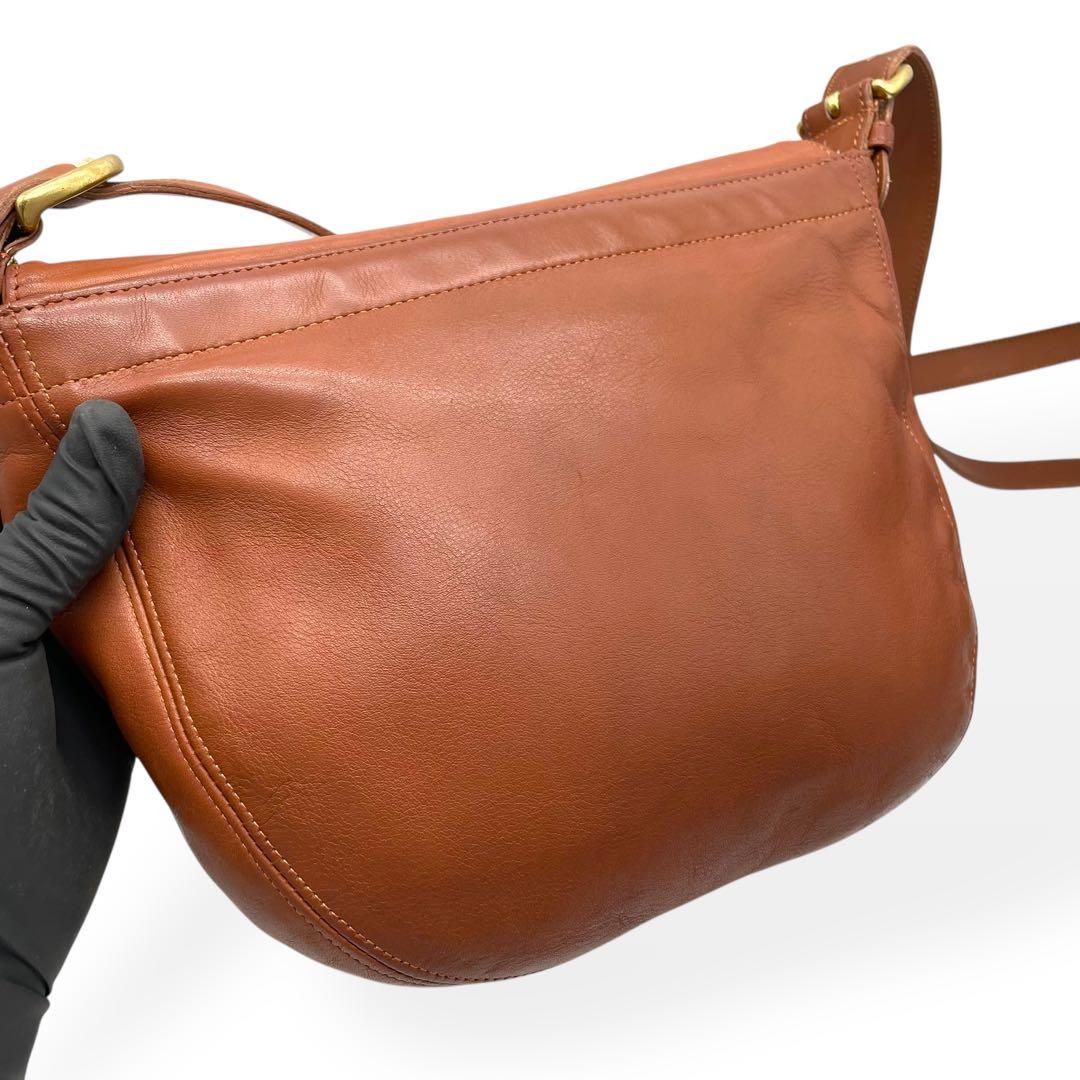 美品　希少　COACH　オールドコーチ　ショルダーバッグ　USA製　レザー　茶