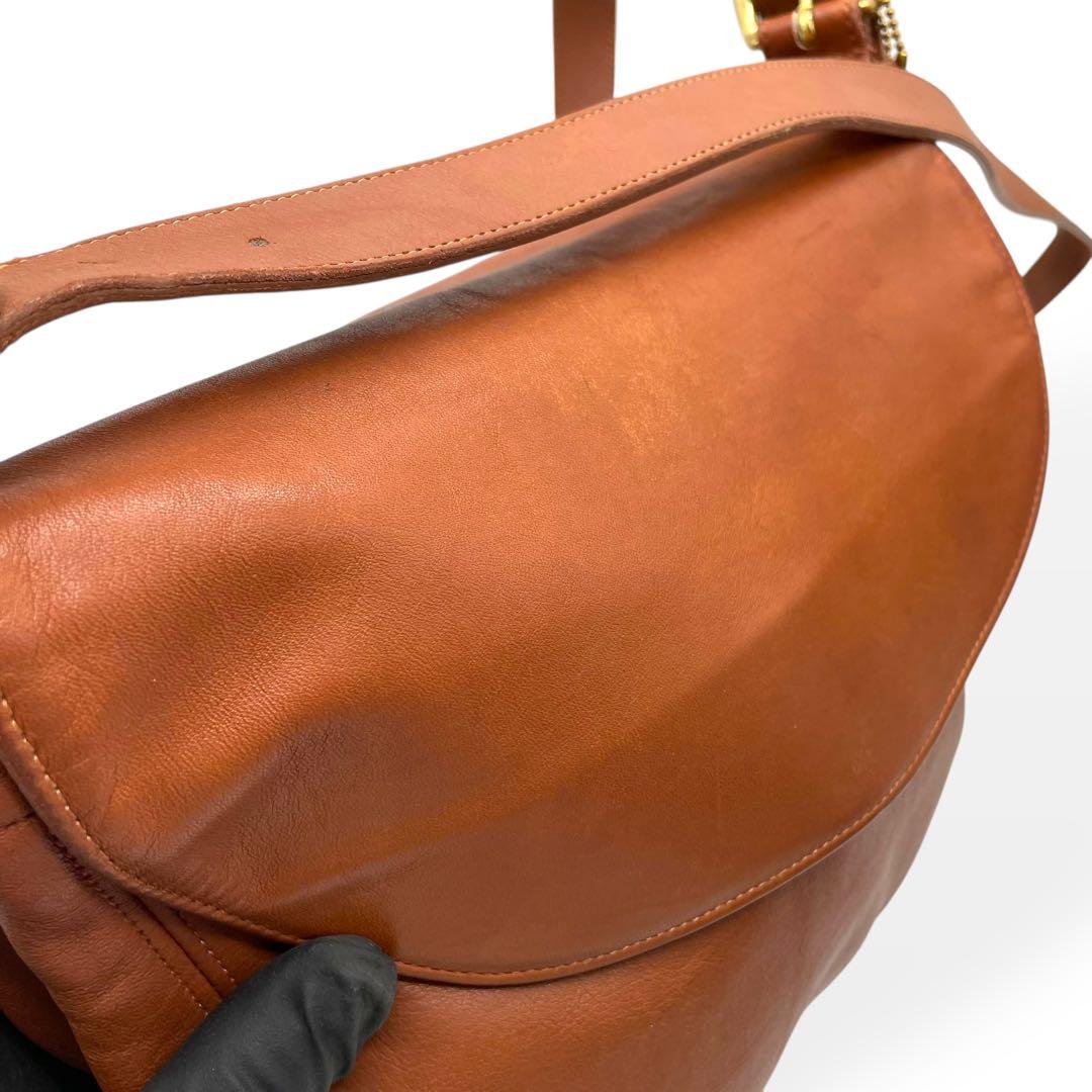 美品　希少　COACH　オールドコーチ　ショルダーバッグ　USA製　レザー　茶