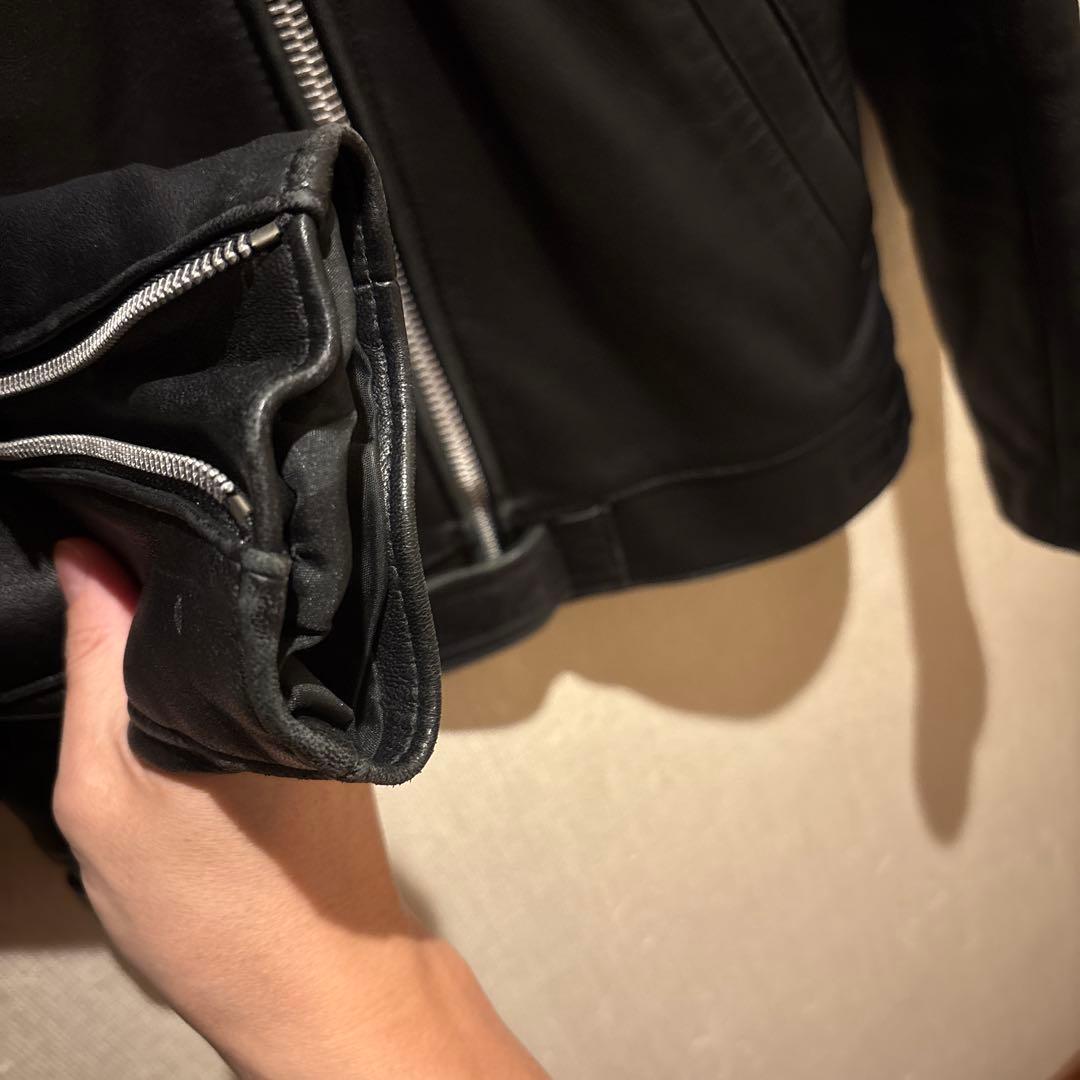 666MYWAYMAN シングルライダースジャケット 36 シープスキン 程度良