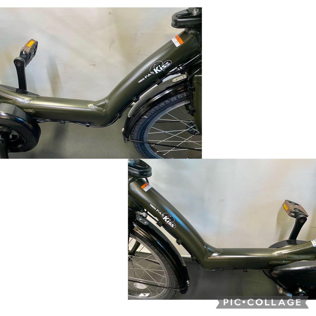 1年保証 ヤマハ　パスキッス　20インチ　子供乗せ　カーキ色　電動アシスト自転車