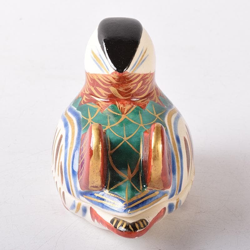 茶道具　京焼　橋本喜泉造　色絵　鴛鴦　香合　共箱　V　7566