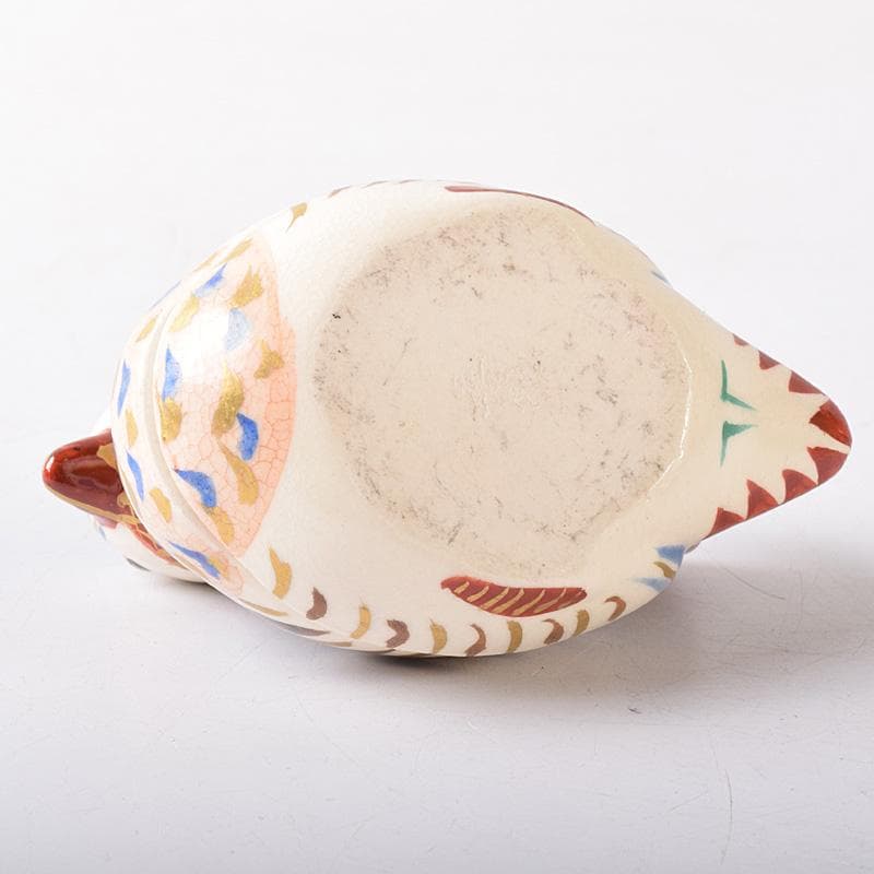 茶道具　京焼　橋本喜泉造　色絵　鴛鴦　香合　共箱　V　7566