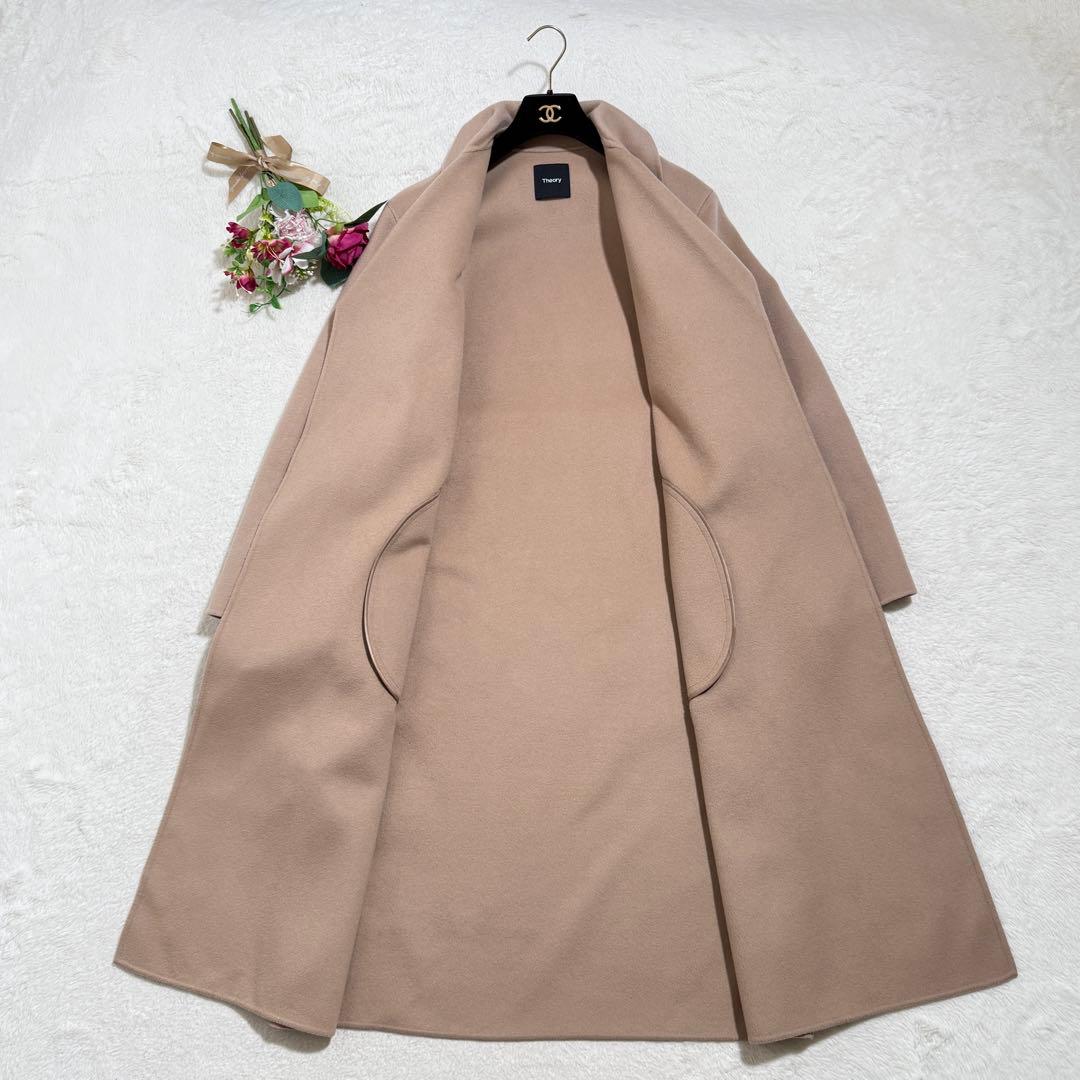 美品　セオリー ロングコート　ダブルフェイス カシミア混　2022年