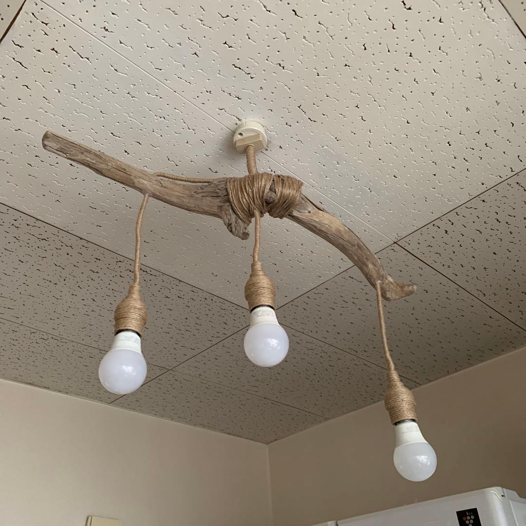 【送料無料】★LED専用★3灯式流木照明★