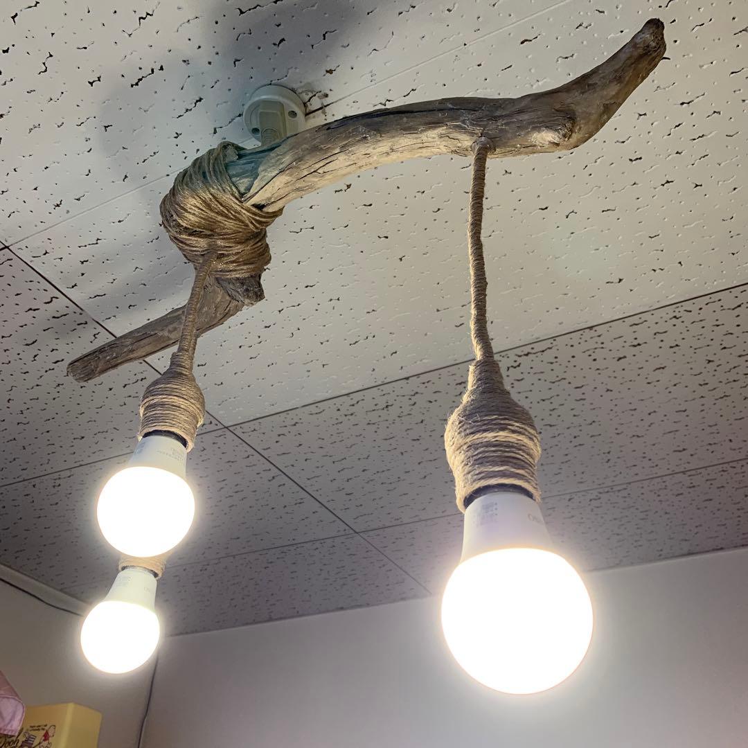 【送料無料】★LED専用★3灯式流木照明★