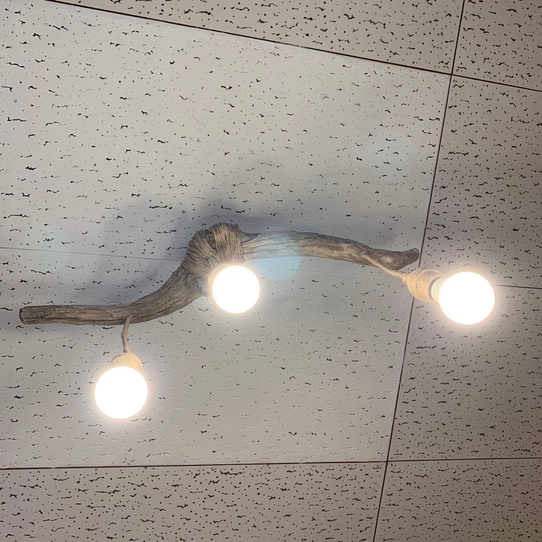 【送料無料】★LED専用★3灯式流木照明★