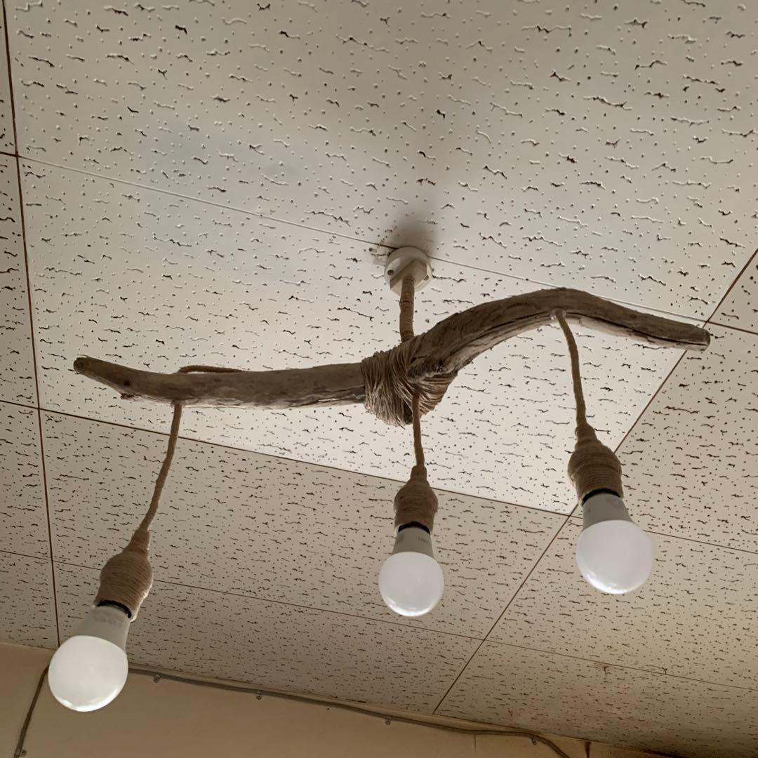 【送料無料】★LED専用★3灯式流木照明★