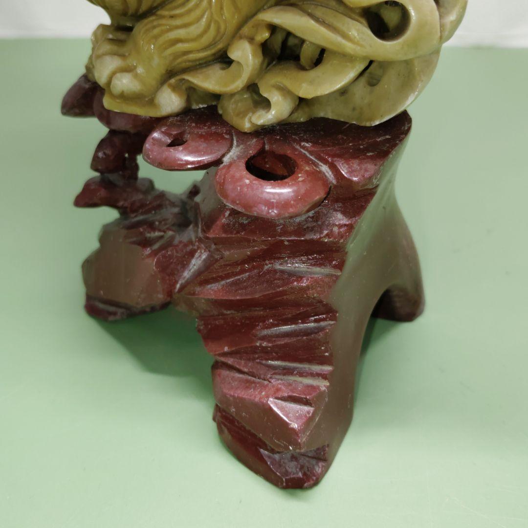 中国美術? 石彫刻 獅子 狛犬 置物 オブジェ インテリア