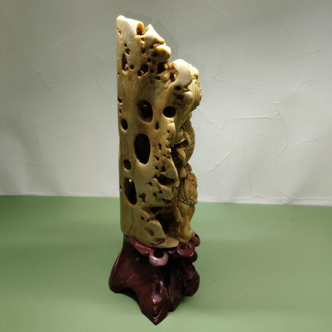 中国美術? 石彫刻 獅子 狛犬 置物 オブジェ インテリア