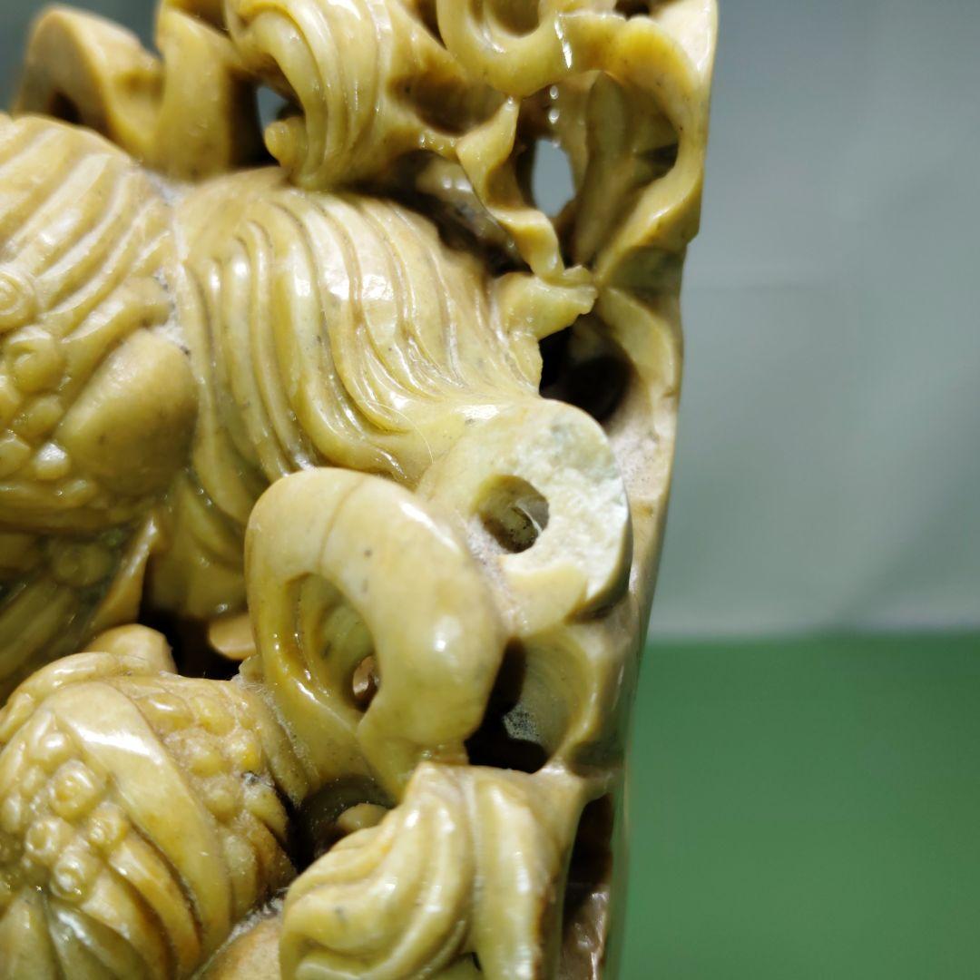 中国美術? 石彫刻 獅子 狛犬 置物 オブジェ インテリア