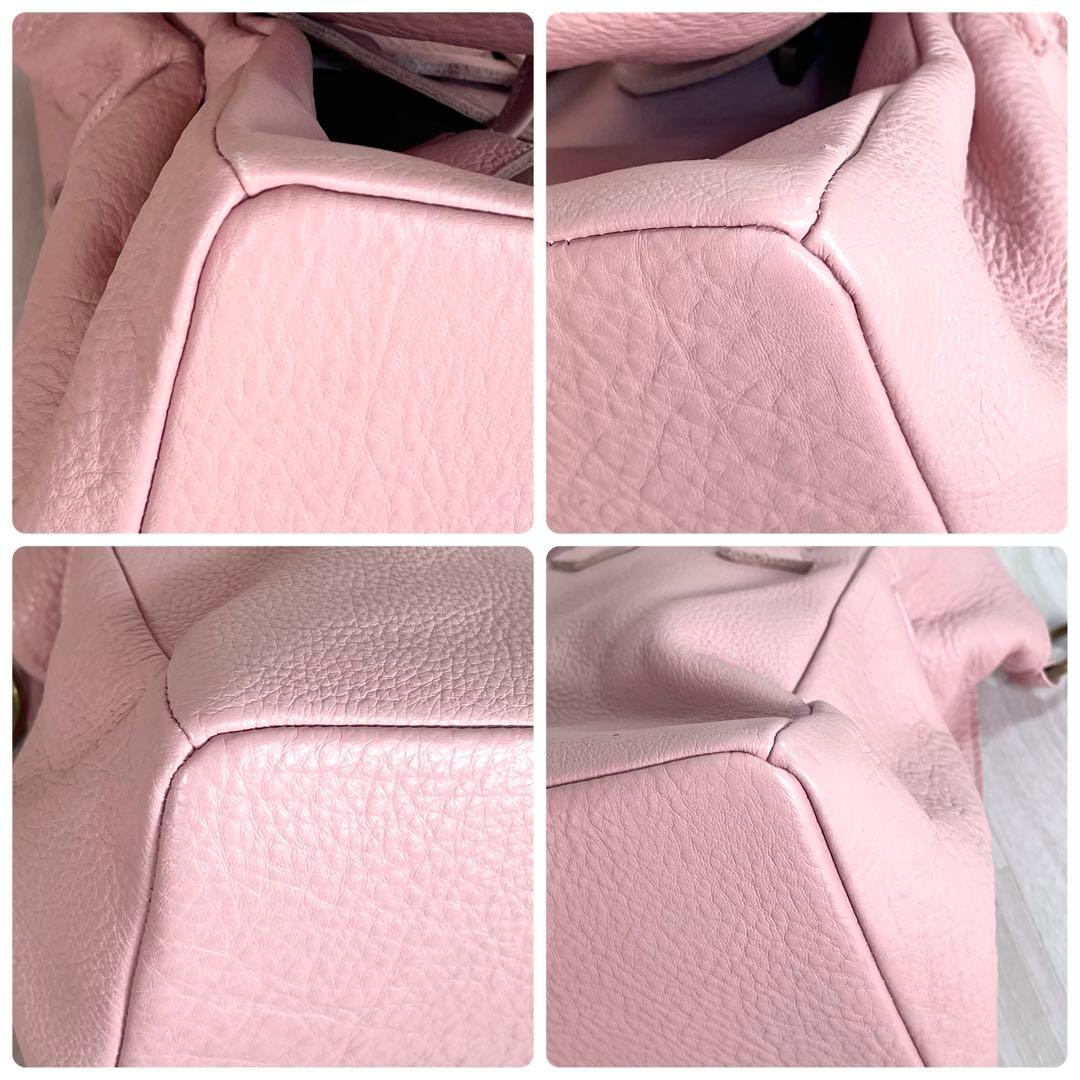 【良品】あちゃちゃむ ムチャチャ　うさ耳 ハンドバッグ　2WAY　レザー　ピンク