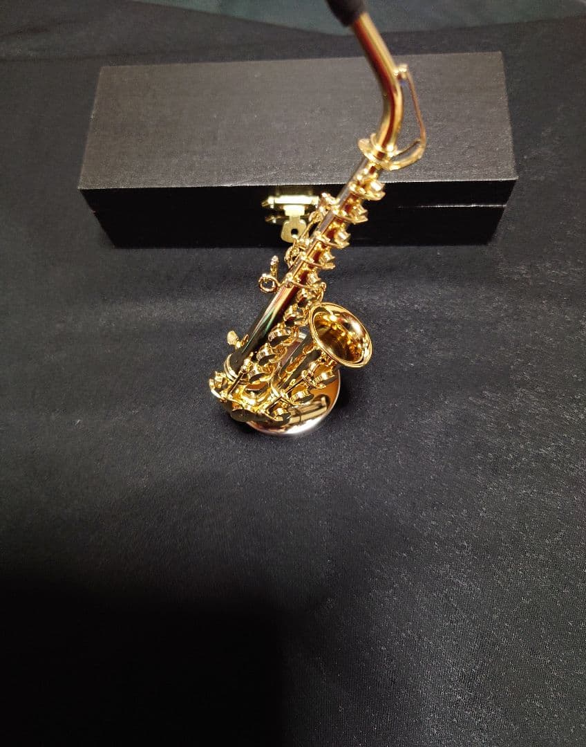 高級ミニチュアグランドピアノとミニチュアサックスセット（新品）ケース付き