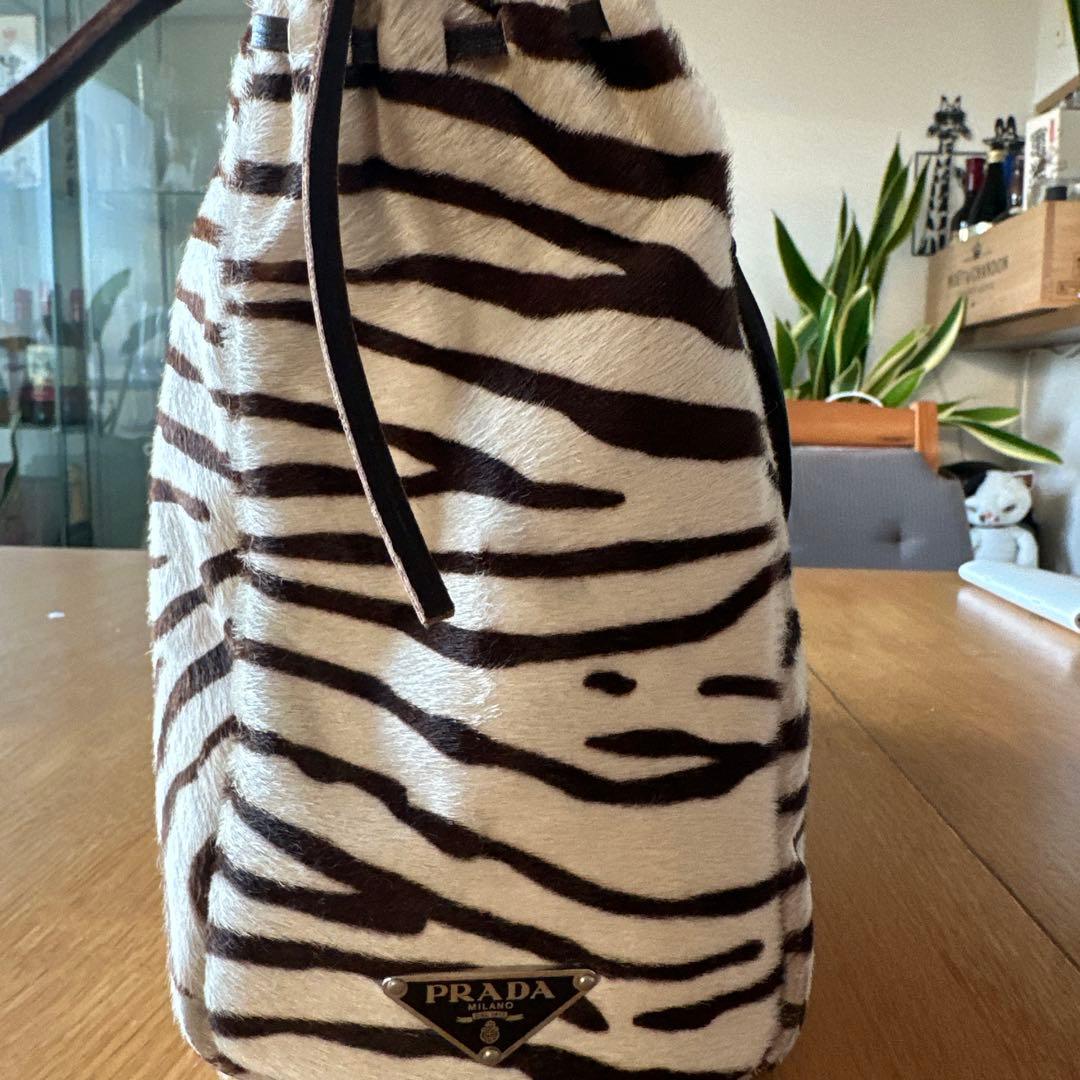 PRADA ゼブラ柄 ハラコ　ハンドバッグ
