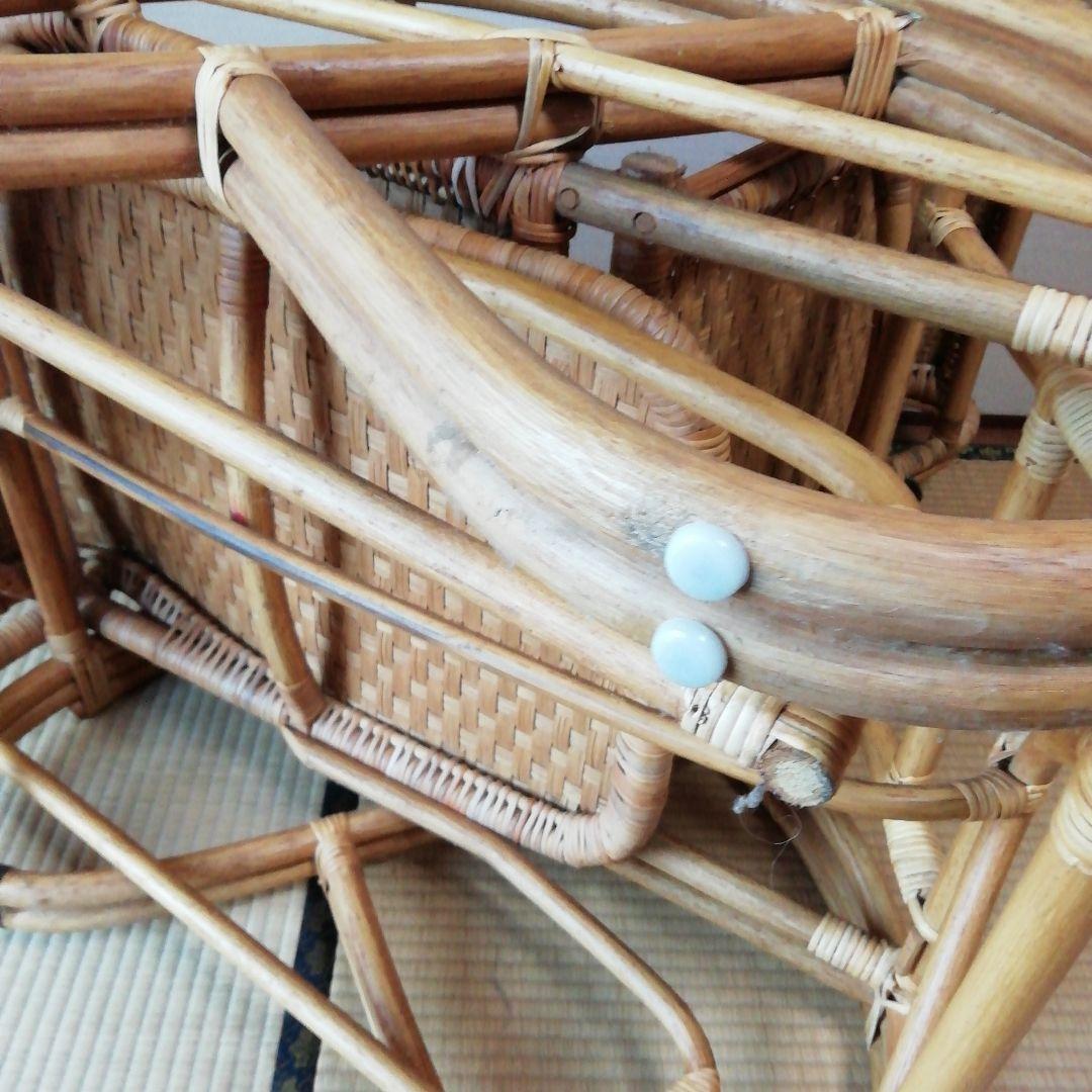 ラタン 籐編 リクライニング チェア ベッド