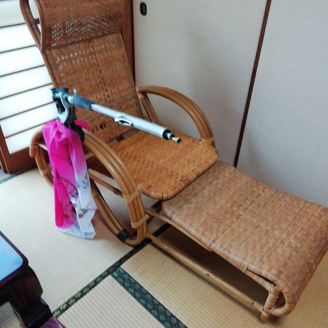ラタン 籐編 リクライニング チェア ベッド