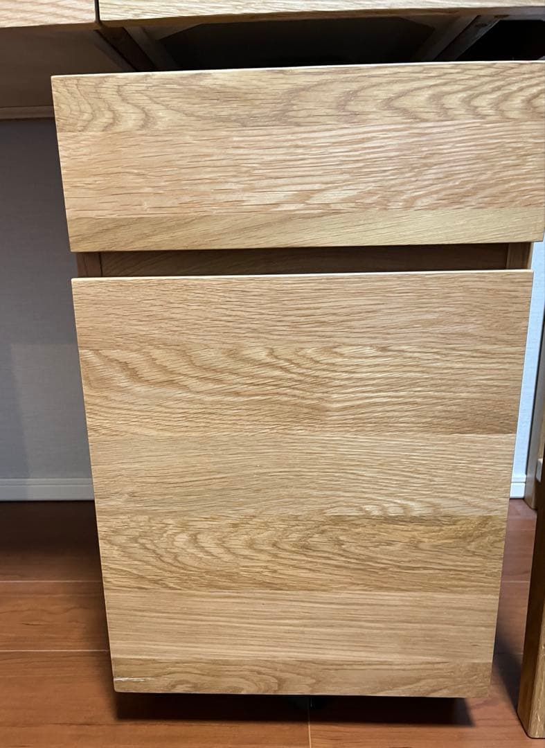 美品【無印良品！1.デスク、2.キャビネット、3.チェア - 3点セット】