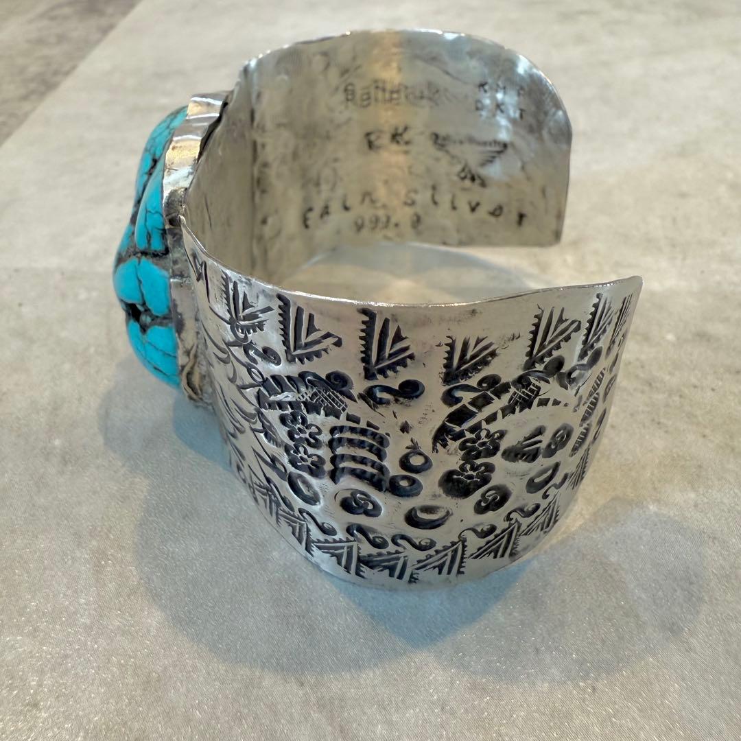IndianJewelry ターコイズシルバーバングル fine silver