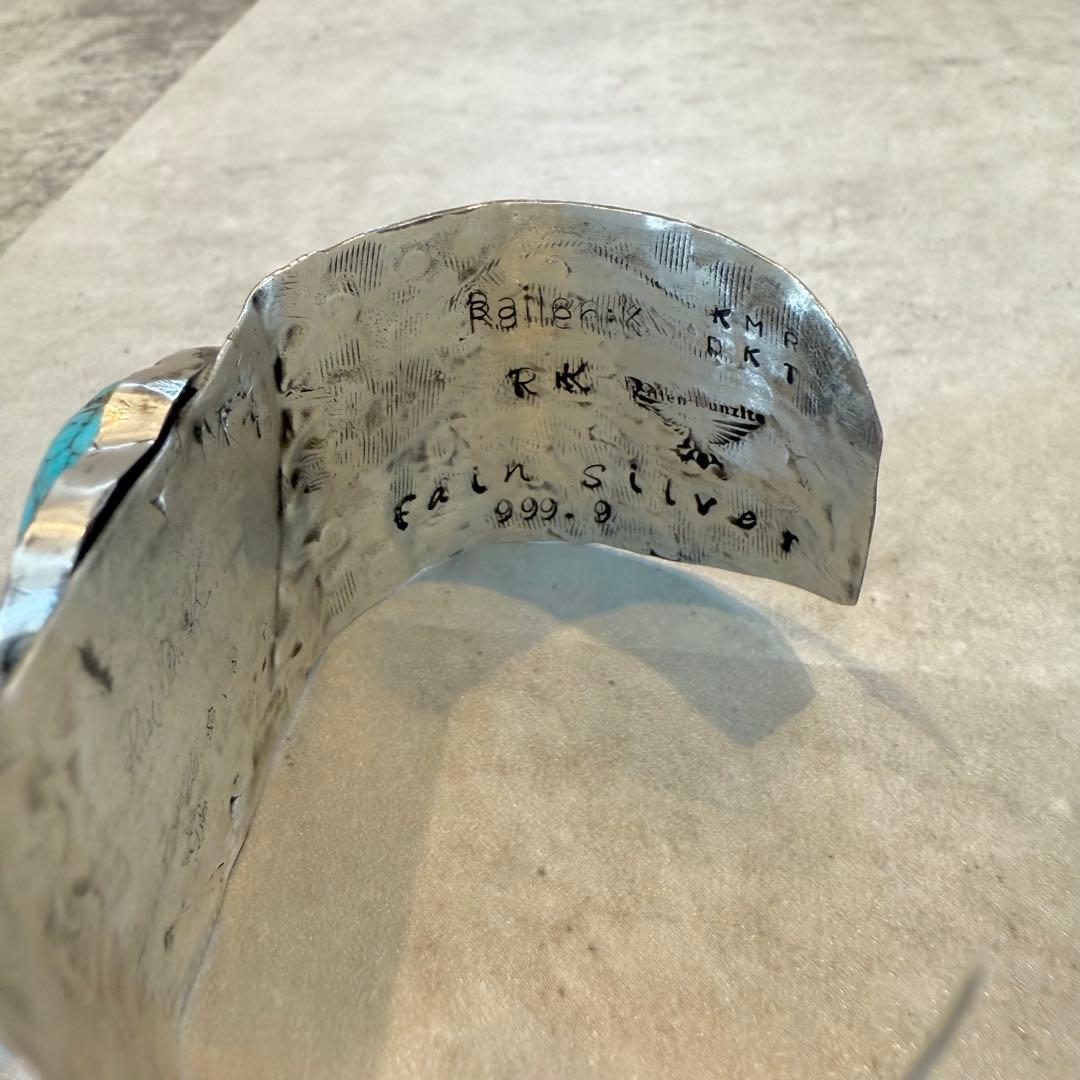 IndianJewelry ターコイズシルバーバングル fine silver