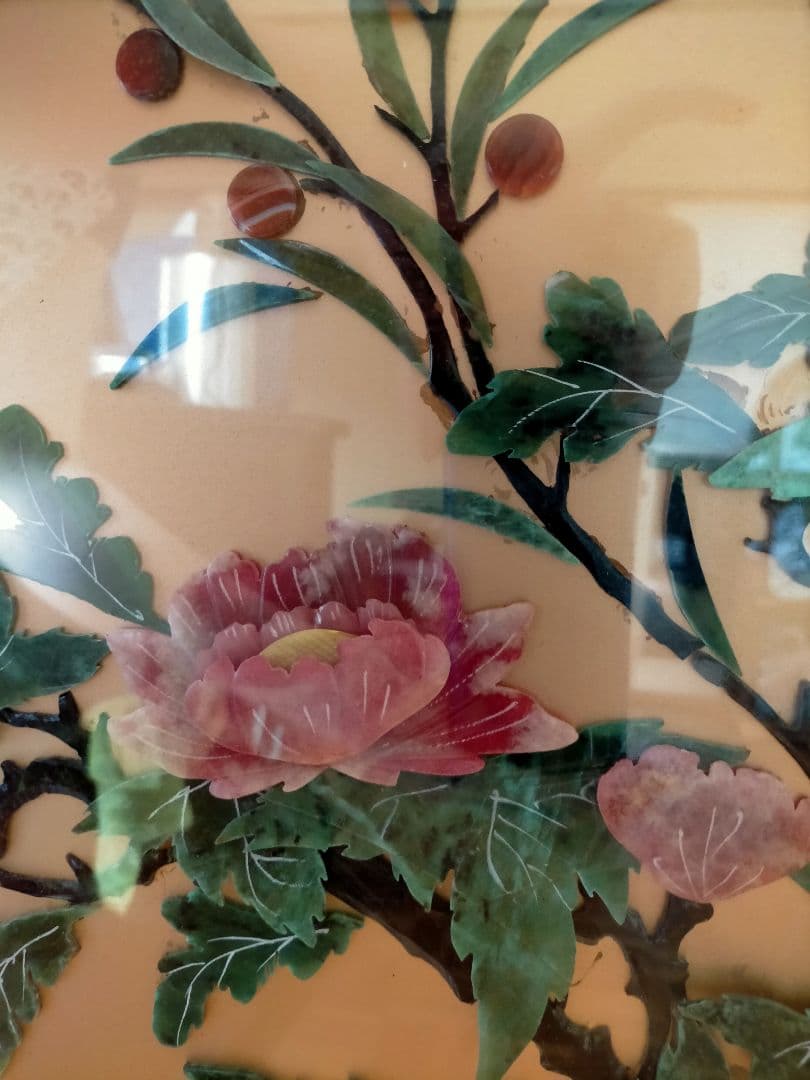 骨董 アンティーク 衝立 ついたて 中国美術 透かし ガラス パーティション