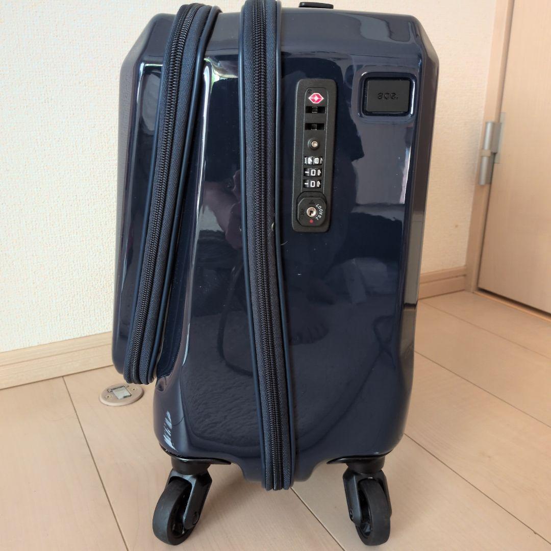 【美品】 エース スーツケース 機内持ち込み可 25L ネイビー スクエア型