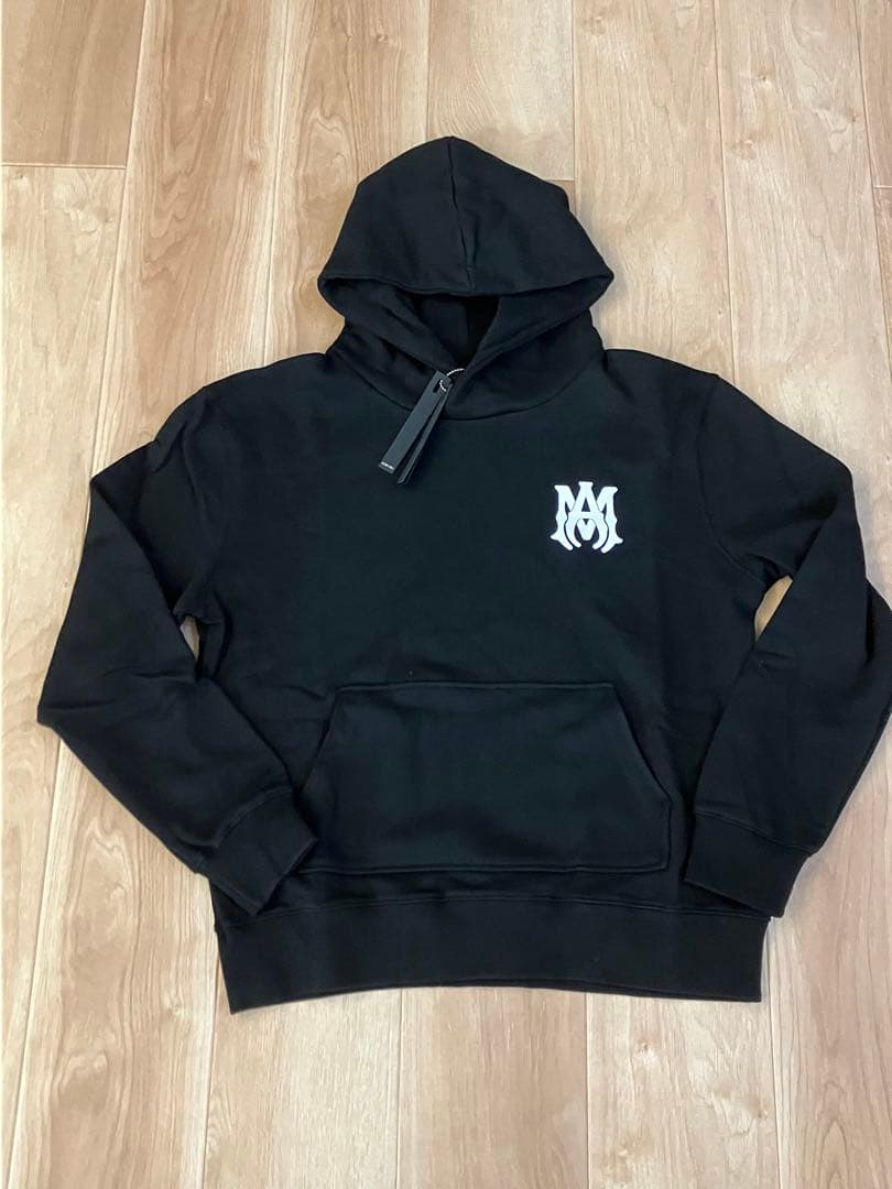 AMIRIアミリ MA コアロゴ フーディパーカー 黒 サイズL 新品