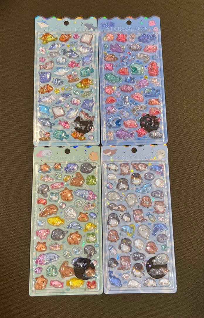 【限定品】　ボンボンドロップシール　水族館限定　4個セット