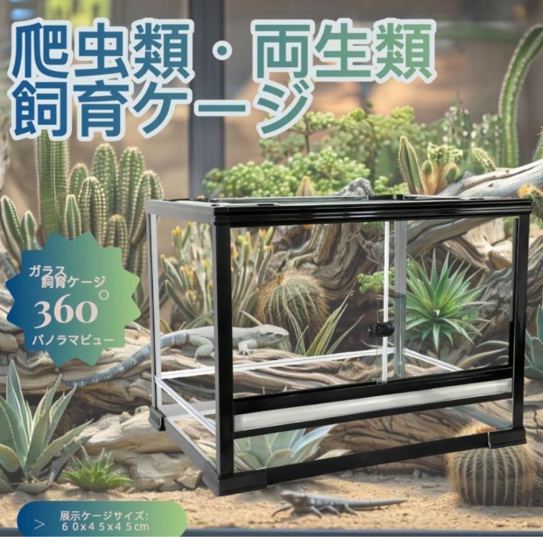 組み立て式　爬虫類両生類飼育ケージ、ガラス飼育ケージ60x45x45cm送料込み