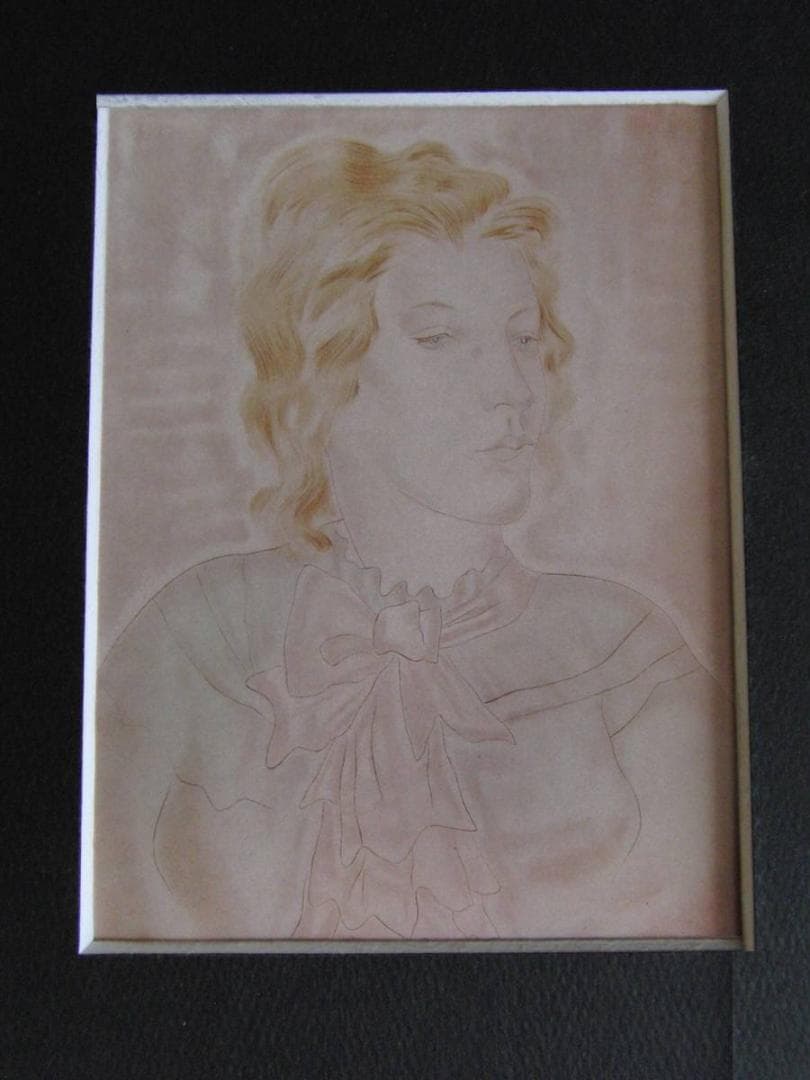 藤田嗣治、「Jeune Femme a la cravate rose」