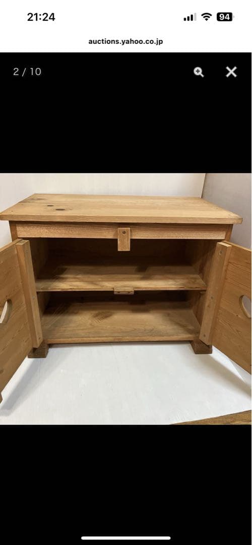 アメリカンカントリー　木製ローボード　テレビ台　ヴィンテージ家具　アンファン