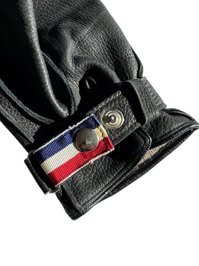 THOM BROWNEトムブラウン レザー 手袋 黒 ストラップ付き