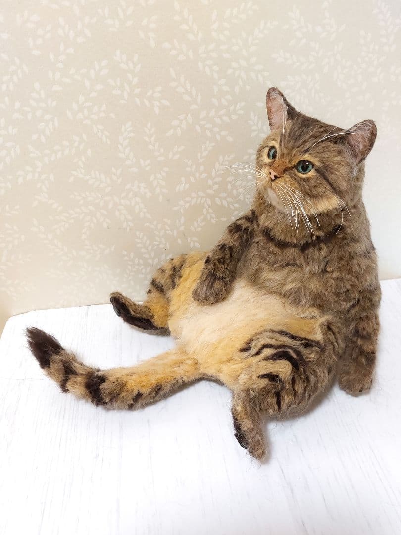 羊毛フェルト　猫　(キジトラ)