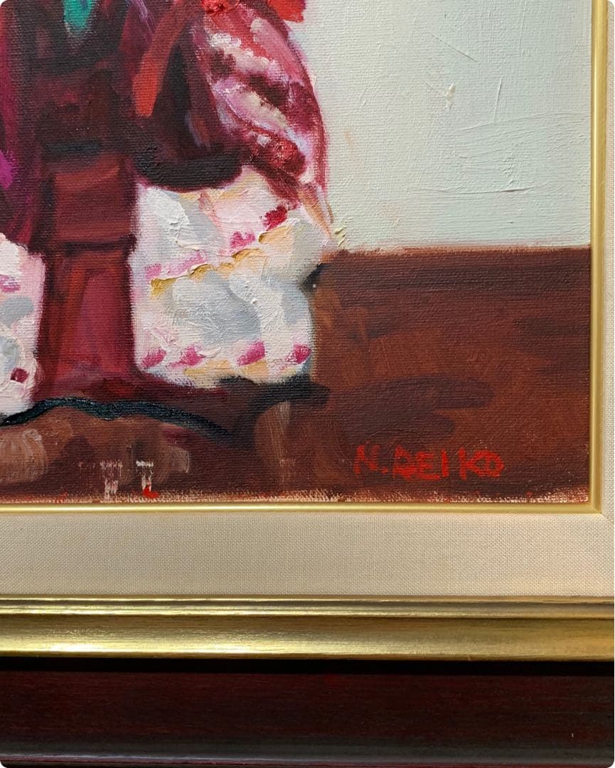 絵画　油彩肉筆画　N REIKO『西洋人形』F8