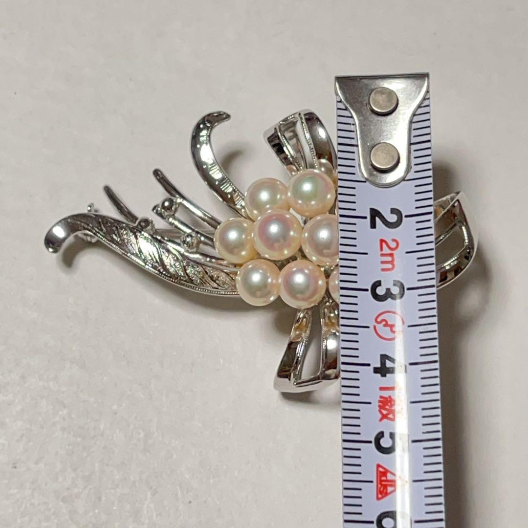 本真珠　アコヤ真珠　シルバーブローチ