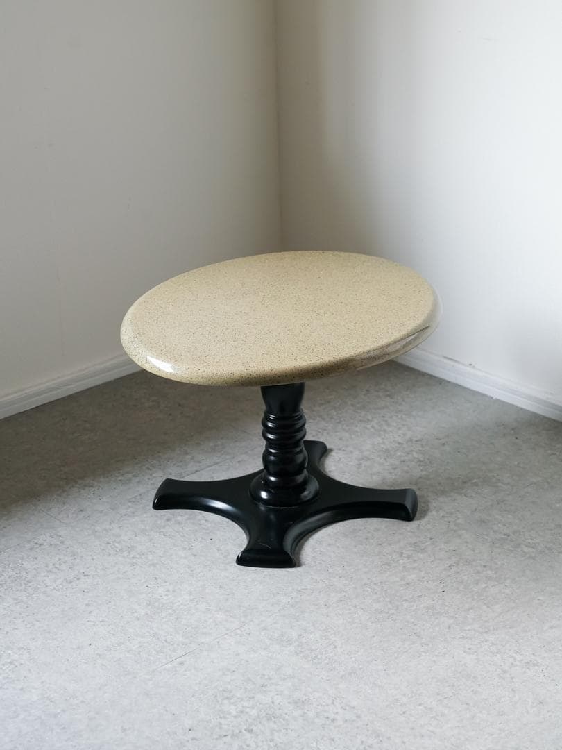 vintage ラウンド サイドテーブル テラゾー調　モダン 昭和レトロ