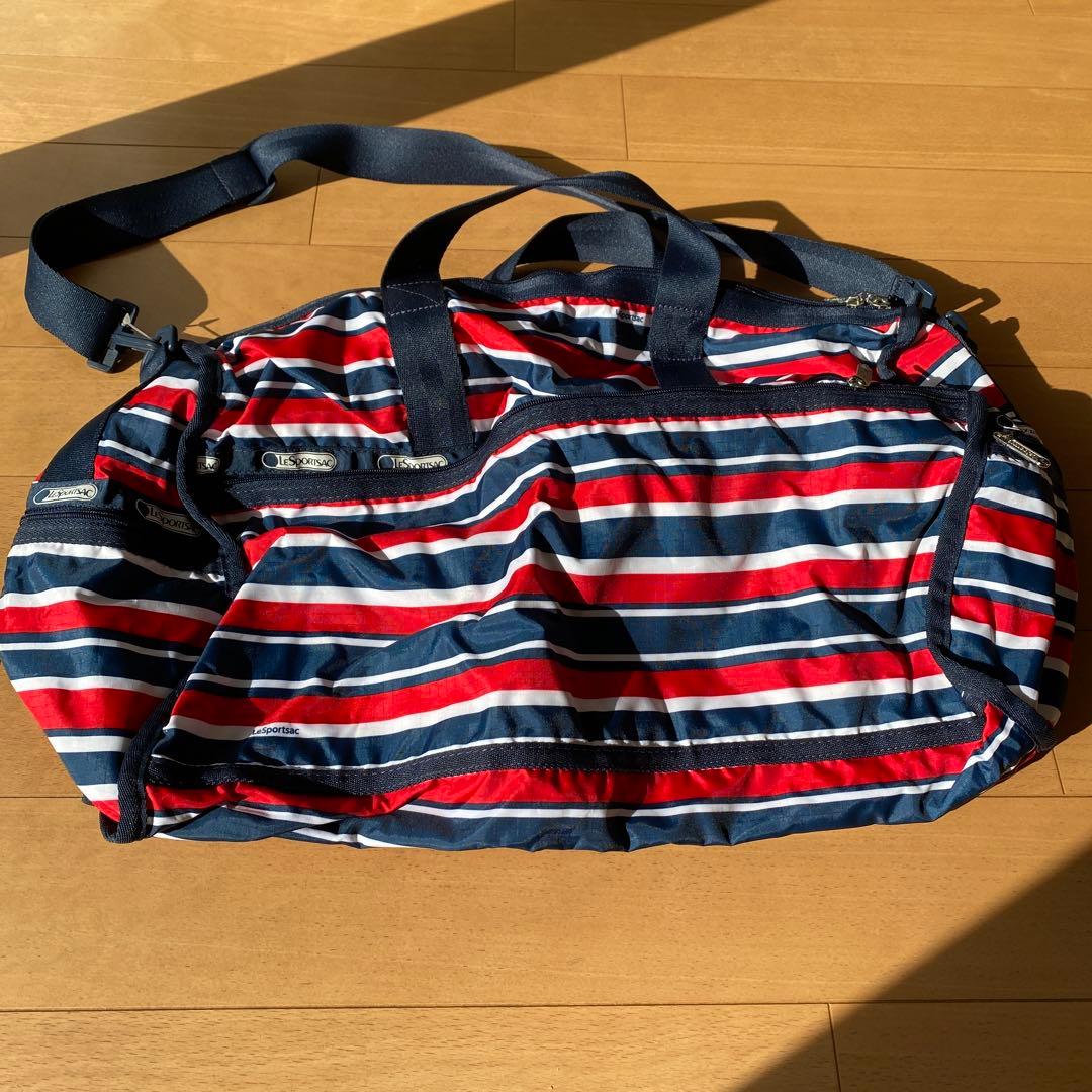 LeSportsac ストライプ ボストンバッグ