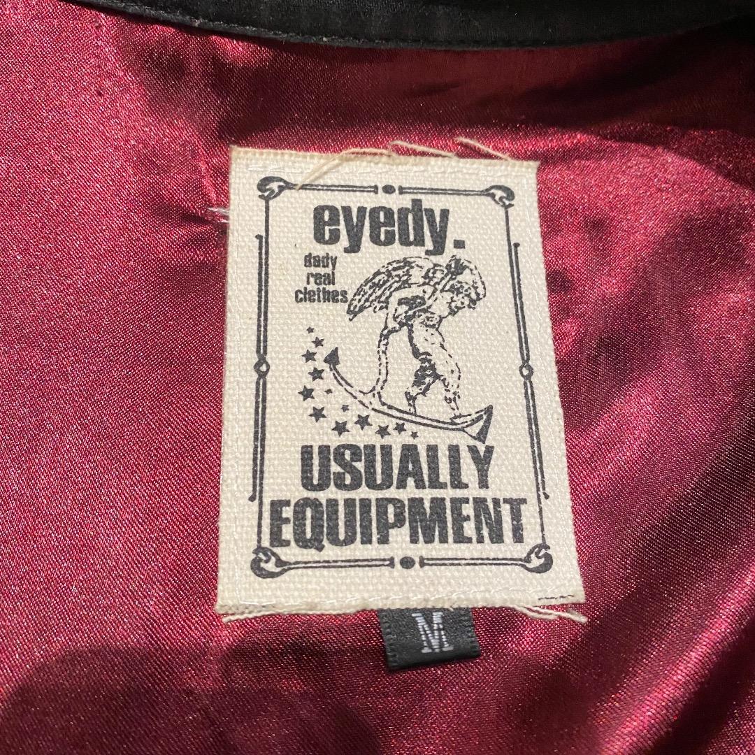 eyedy M ルード系 英字 マリア像 刺繍 ブラック ワークジャケット