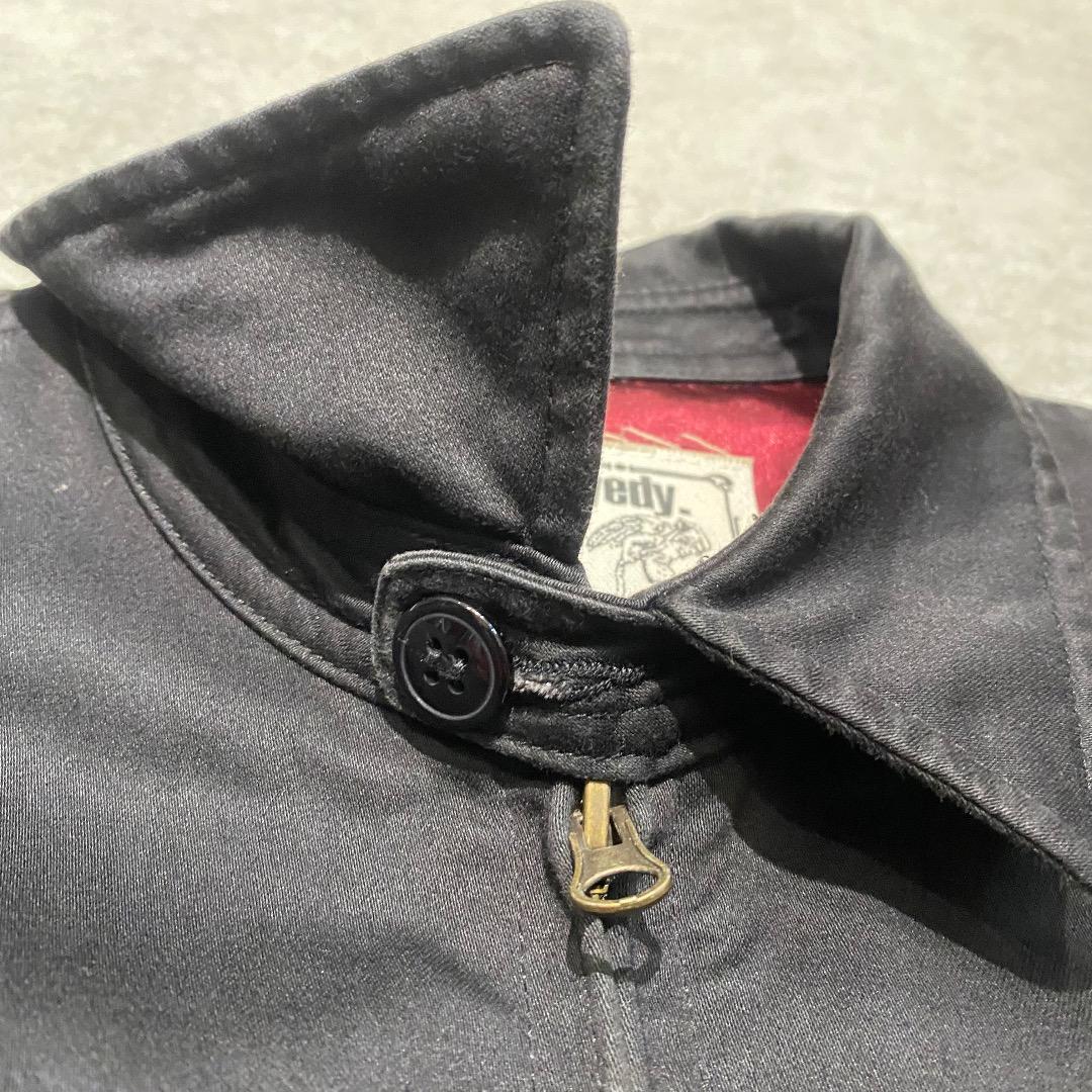 eyedy M ルード系 英字 マリア像 刺繍 ブラック ワークジャケット