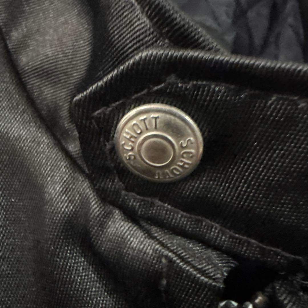 Schott シングルライダースジャケット サイズS ナイロンジャケット　黒