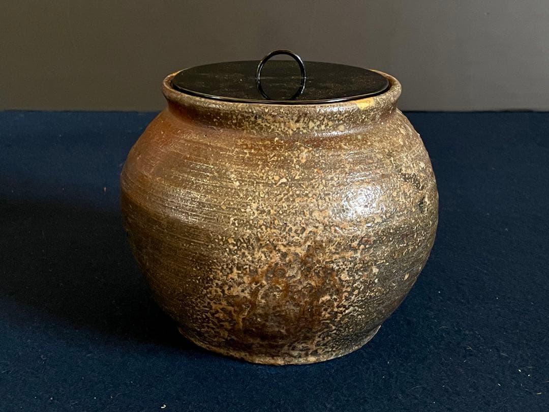 割引❣️『母』 古備前 水指 胡麻窯変 塗り蓋 金継ぎ 備前焼 茶道具 （B）