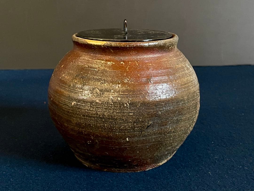 割引❣️『母』 古備前 水指 胡麻窯変 塗り蓋 金継ぎ 備前焼 茶道具 （B）