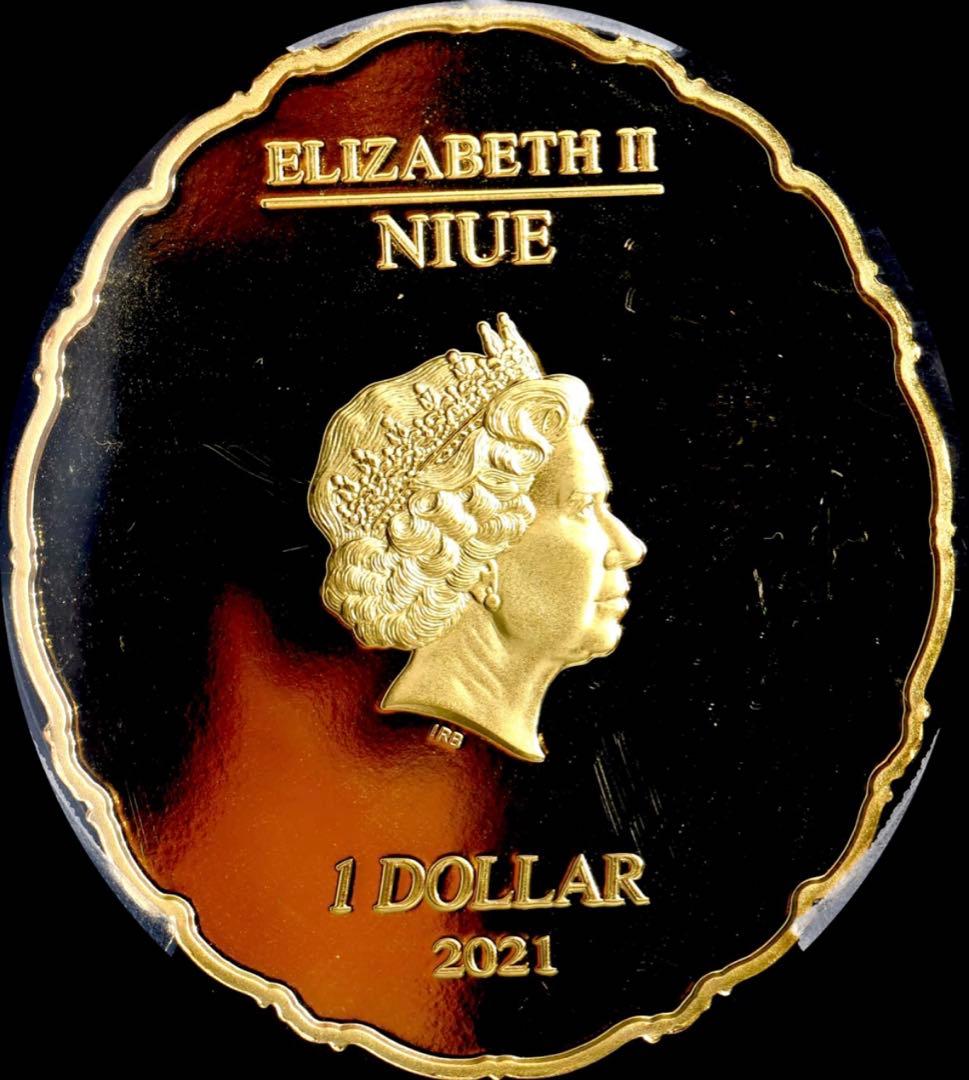 【希少】PCGS PR68 DCAM ニウエ 2021 ＄1 ダヴィンチ/貴婦人