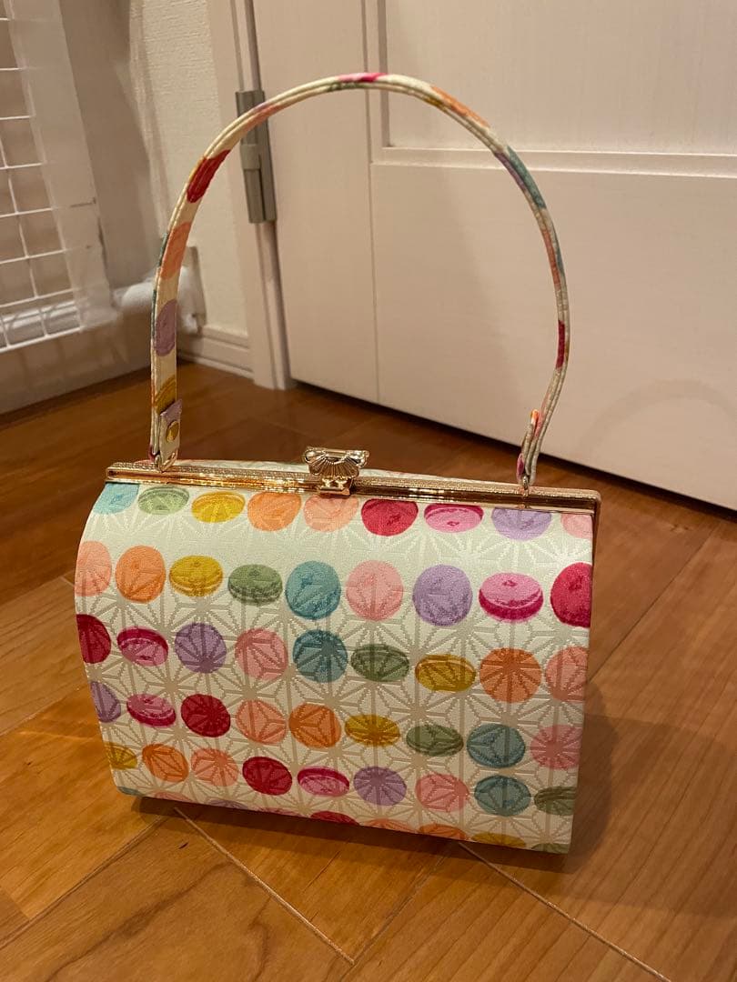 新品未使用　想屋　マカロン　和装バッグ　麻の葉地模様　NADESHIKO