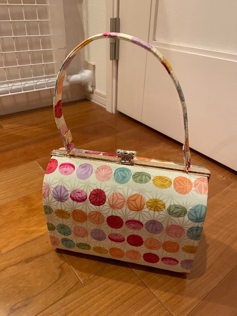 新品未使用　想屋　マカロン　和装バッグ　麻の葉地模様　NADESHIKO